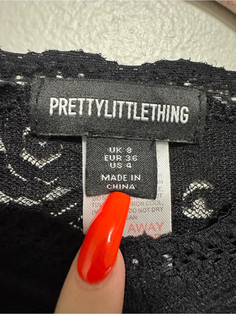Pretty Little Thing BLACK Romantic Gothic LACE EXTREME CROP LONG SLEEVE TOP - Picture 8 of 11